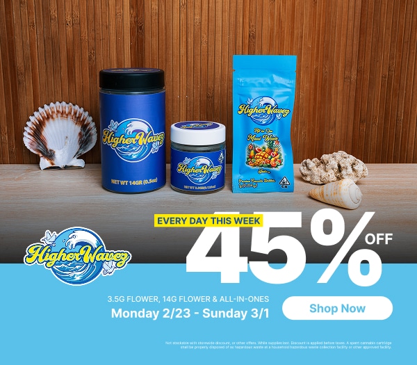 45% Off Higher Wavez AIO & Flower