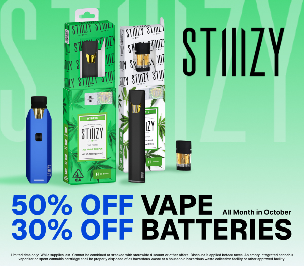 50% Off STIIIZY Vape & 30% Off Batteries