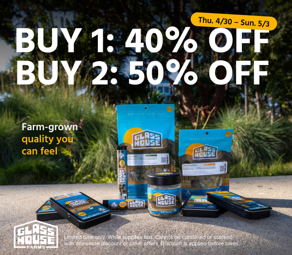 50% Off Glass House Farms Products